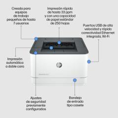 HP LaserJet Pro Impresora 3002dn, Blanco y negro, Impresora para Pequeñas y medianas empresas, Estampado, Impresión a dos caras