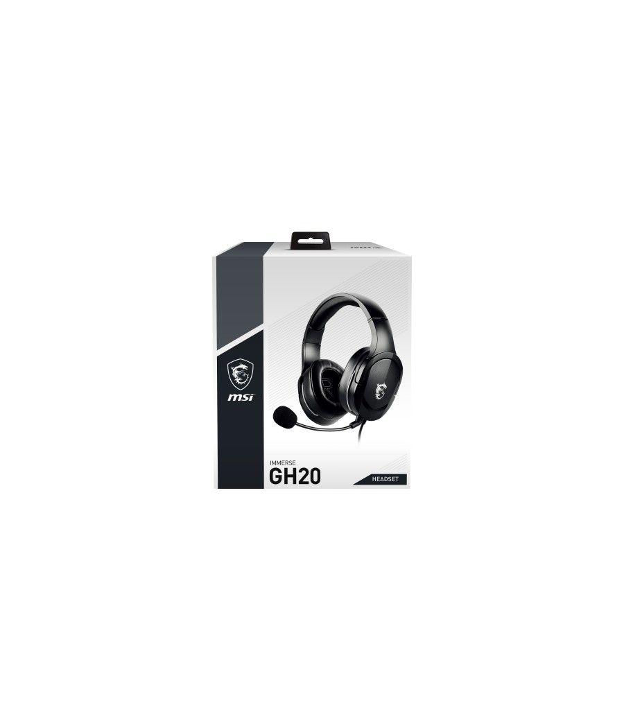 Msi immerse gh20 auriculares diadema conector de 3,5 mm negro