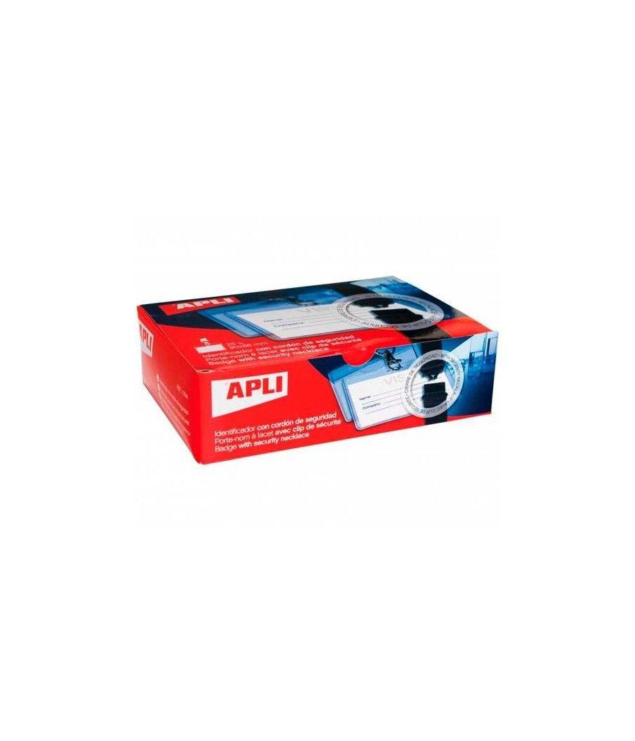 Apli caja de 25 identificador horizontal 90x56mm con cordón de seguridad