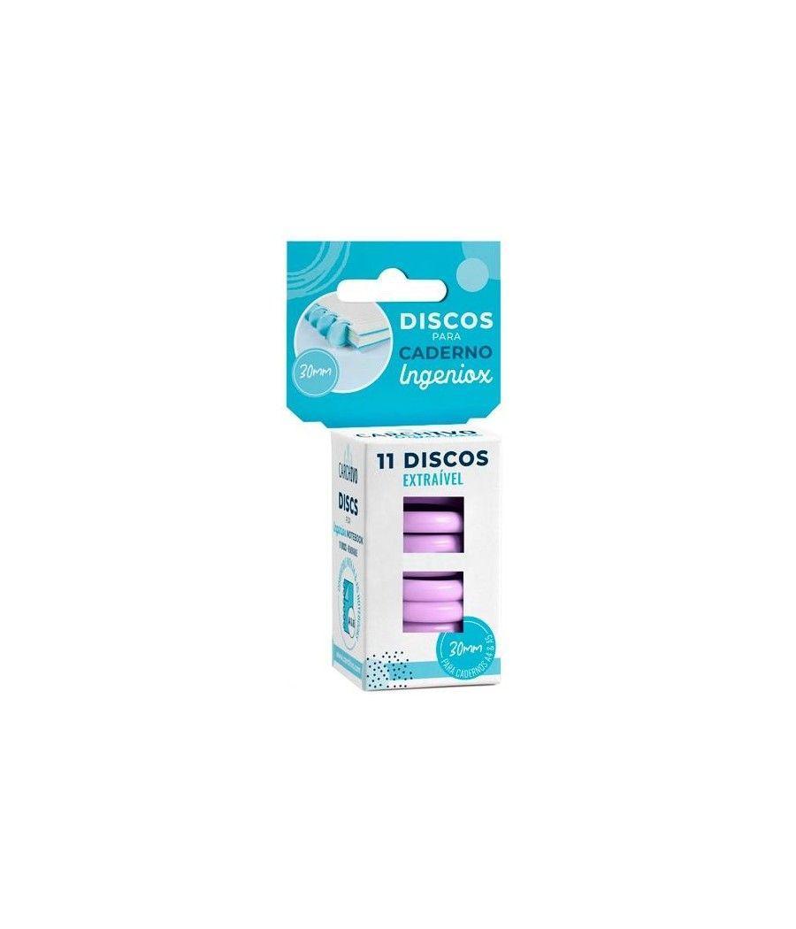 Carchivo estuche 11 discos para cuaderno ingeniox 30mm plástico malva