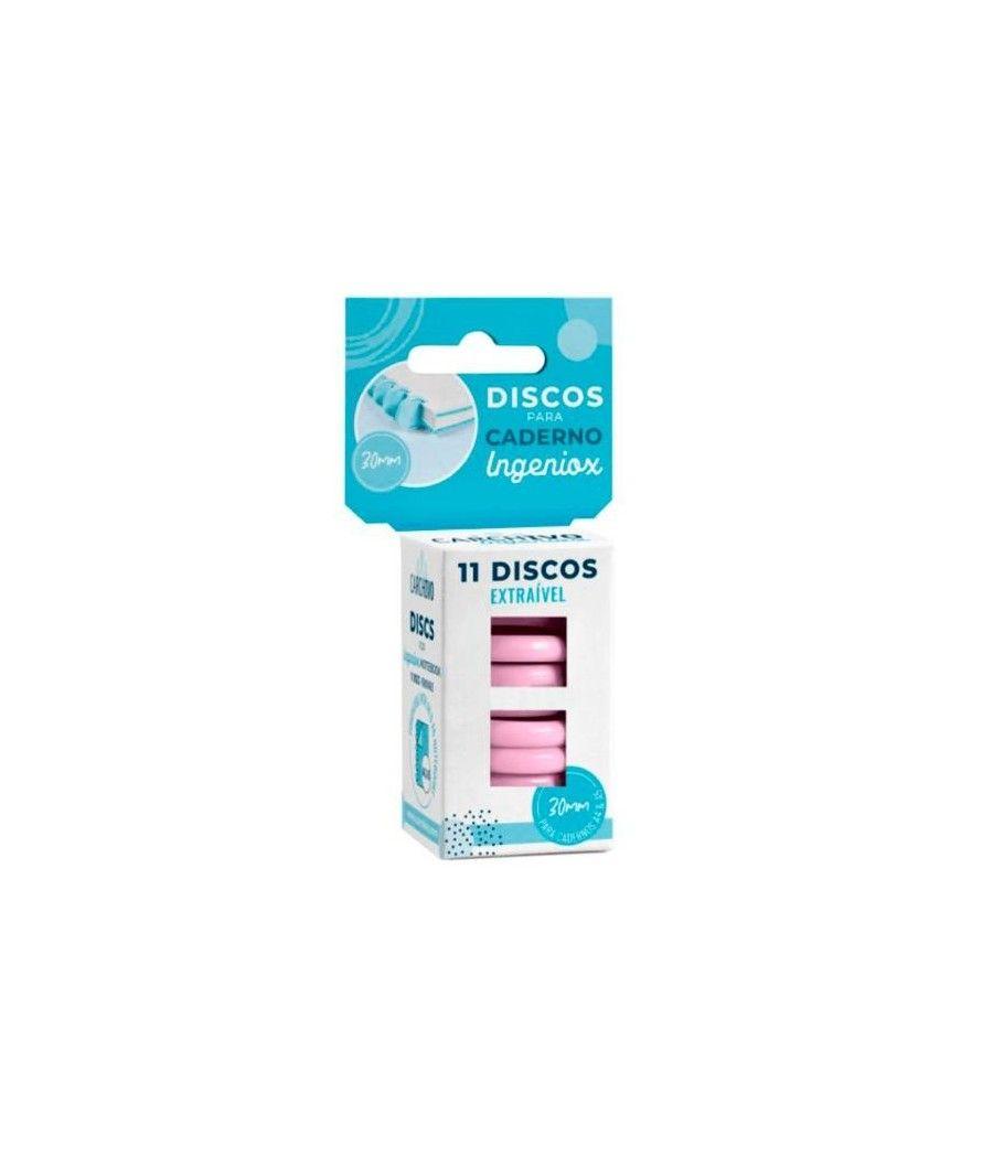 Carchivo estuche 11 discos para cuaderno ingeniox 30mm plástico rosa