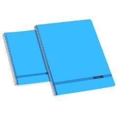 Enri cuaderno espiral oficina 80h liso tapas blandas folio azul pack 10 unidades