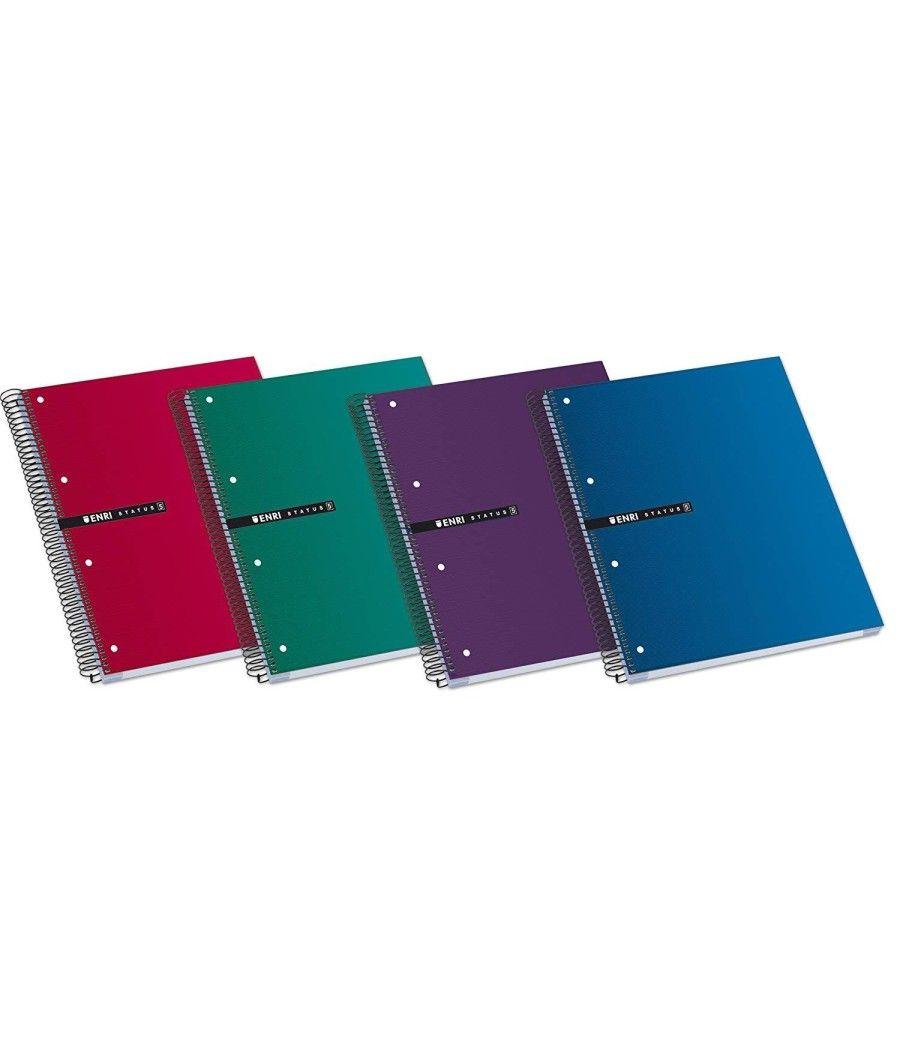 Enri cuaderno espiral status microperforado 160 hojas 5x5 tapas extraduras a4+ colores pack 5 unidades