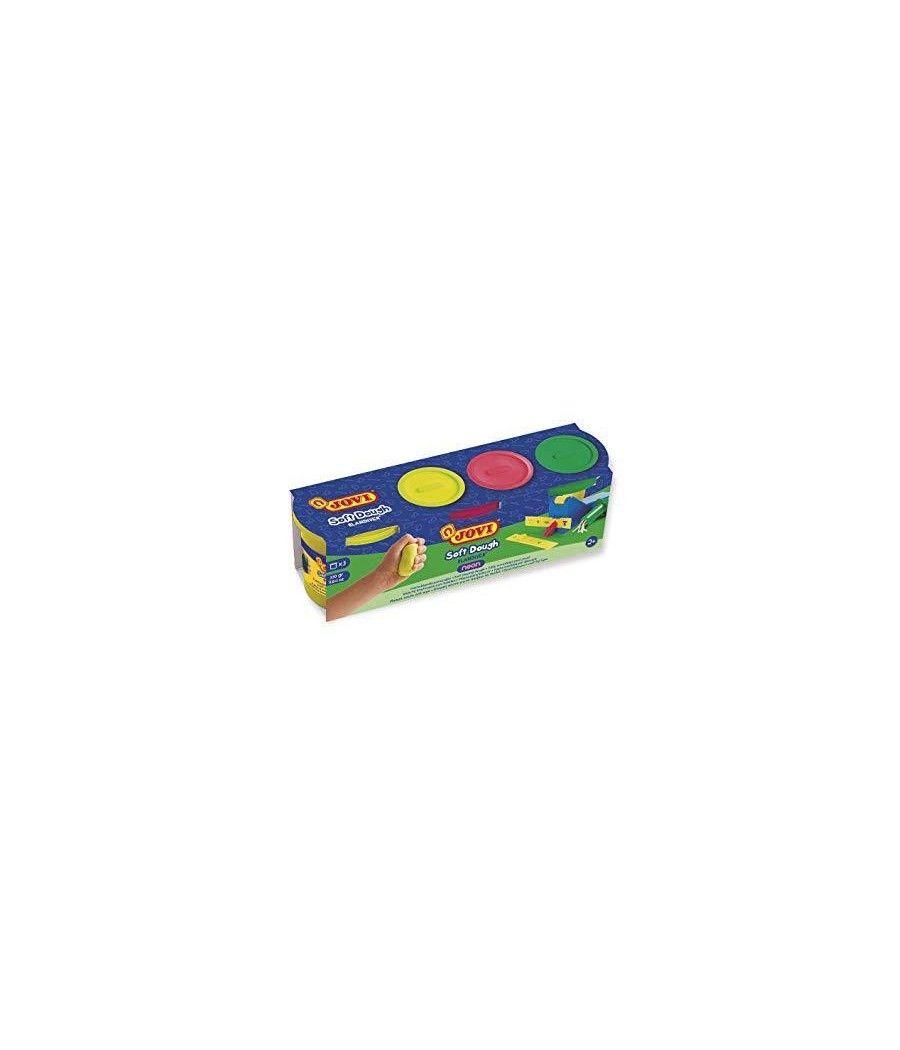 Jovi estuche 3 botes plastilina soft dough blandiver 110gr c/surtidos neón