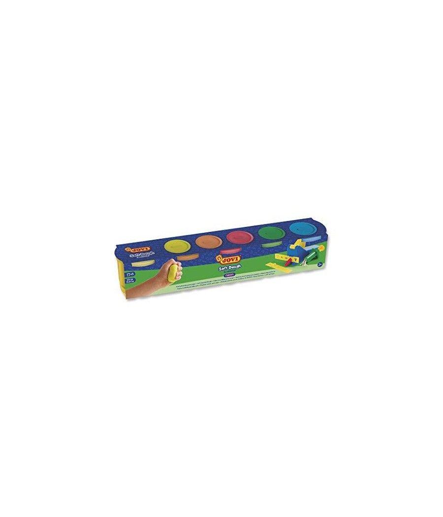 Jovi estuche 5 botes plastilina soft dough blandiver 110gr c/surtidos neón