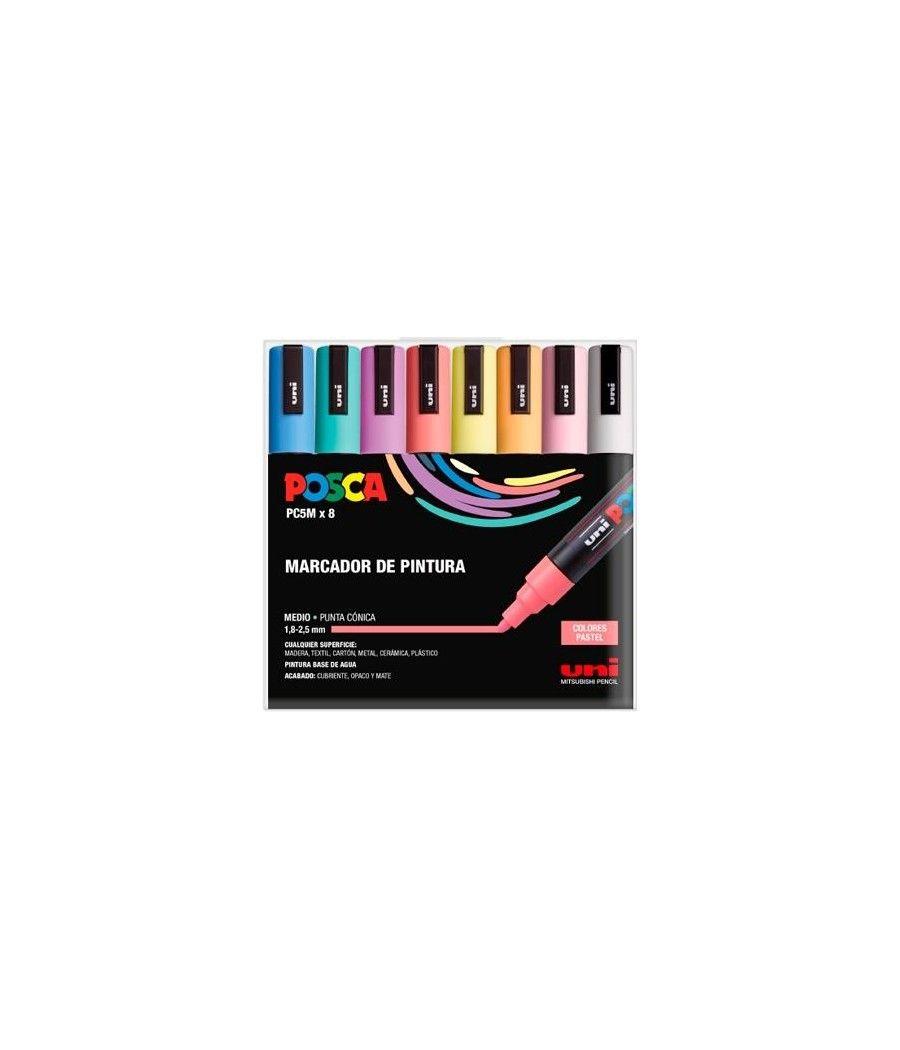 Posca estuche basic marcador pc-5m/8c surtido pastel -8u-