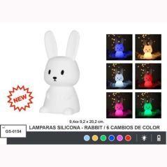 Roymart lámpara de silicona bunny con 6 cambios de color