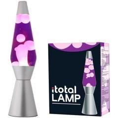 I-total lámpara lava base silver liquido 36cm púrpura/rosa