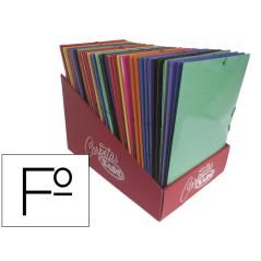 Carpeta gomas solapas saro cartón folio colores surtidos pack 48 unidades
