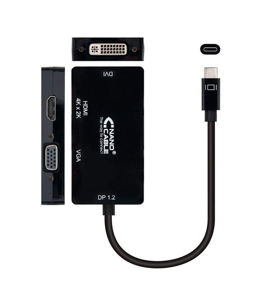 Adaptador Nanocable 10.16.4301-BK/ USB Tipo-C Macho - VGA Hembra/ DVI Hembra/ HDMI Hembra - Imagen 2