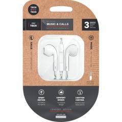 Auriculares tech one tech eartech tec1001/ con micrófono/ jack 3.5/ blancos