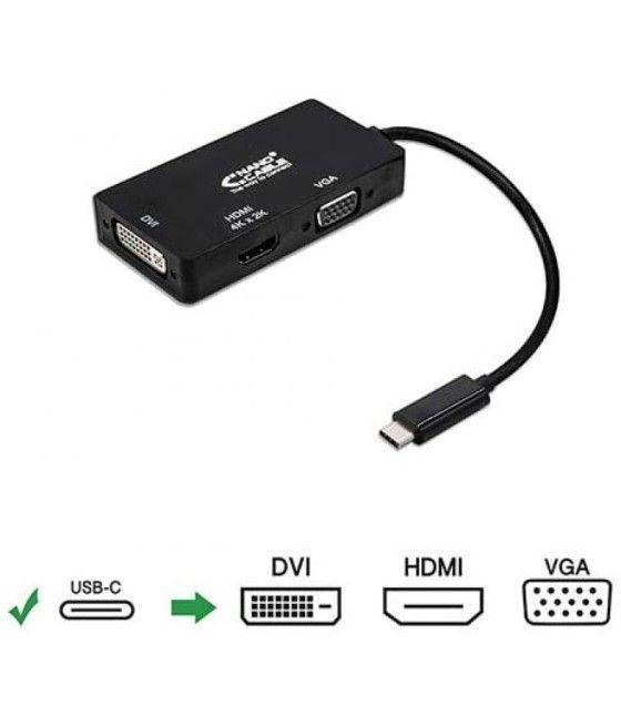 Adaptador Nanocable 10.16.4301-BK/ USB Tipo-C Macho - VGA Hembra/ DVI Hembra/ HDMI Hembra - Imagen 3