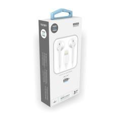 Auriculares tech one tech eartech hip tec1201/ con micrófono/ lightning/ blancos