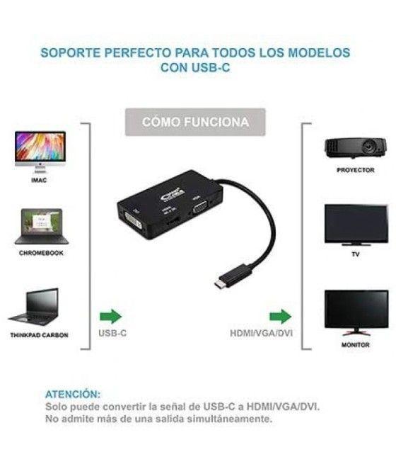 Adaptador Nanocable 10.16.4301-BK/ USB Tipo-C Macho - VGA Hembra/ DVI Hembra/ HDMI Hembra - Imagen 4