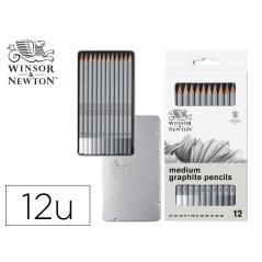 Lápices de grafito winsor&newton studio colección caja metálica con 12 unidades graduaciones