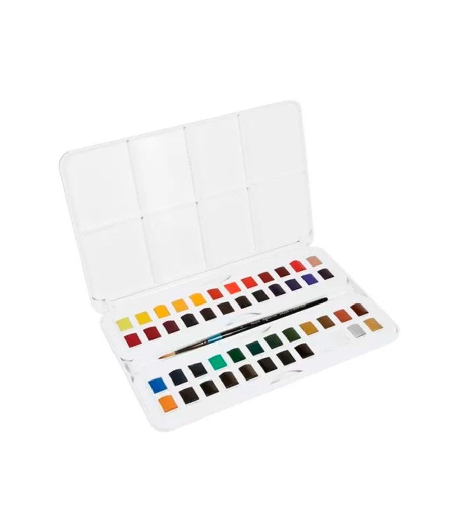 Acuarela daler rowney aquafine caja metálica de 48 colores surtidos con pincel