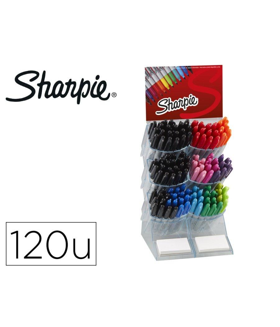 Rotulador sharpie fine expositor sobremesa de 120 unidades colores surtidos