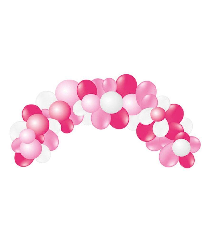Globo 100% látex biodegradable guinarlda arco baby pink 55 unidades colores pastel