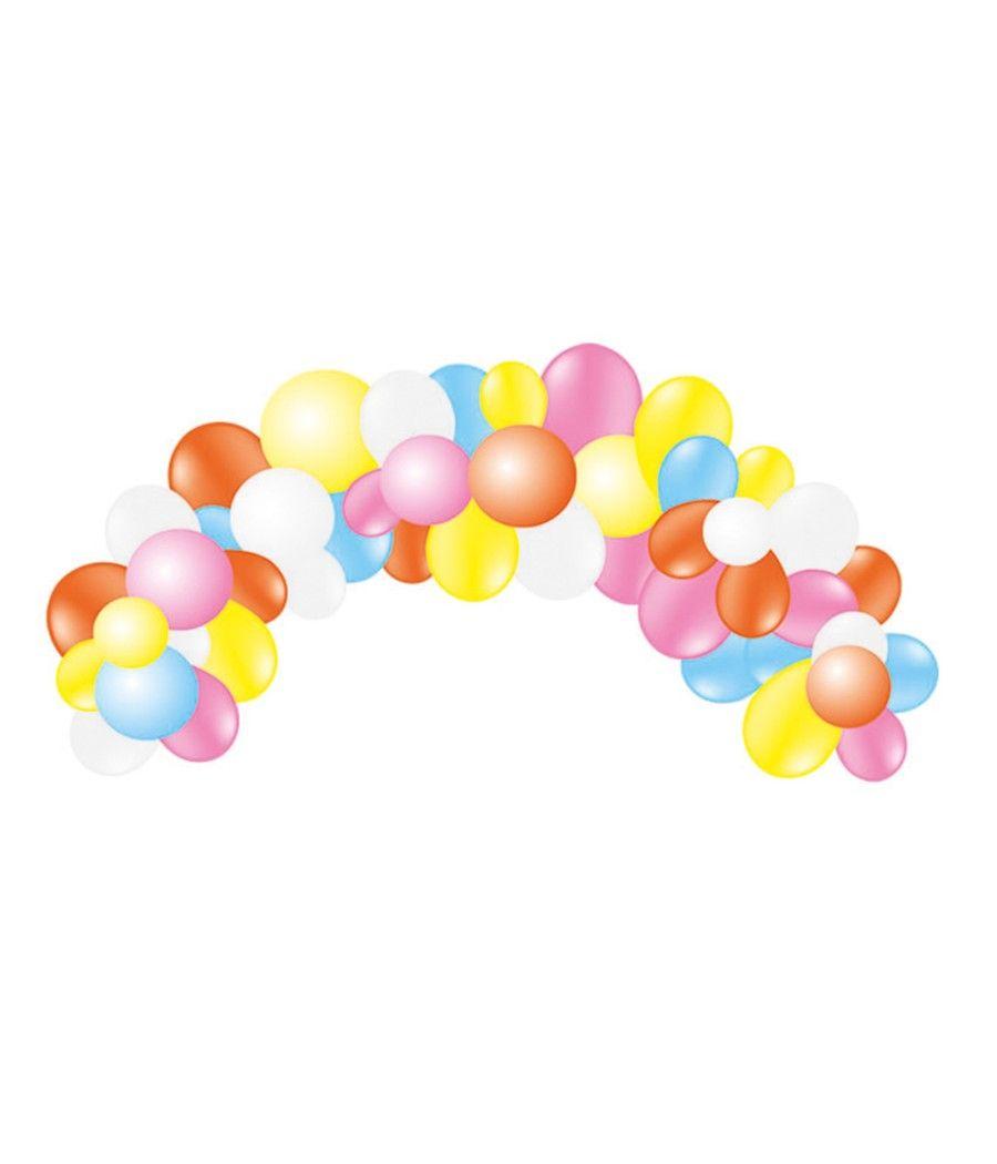 Globo 100% látex biodegradable guinarlda arco fashi 55 unidades colores pastel