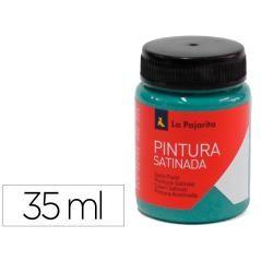 Pintura látex la pajarita satinada l-39 bote 35 ml verde jade pack 6 unidades