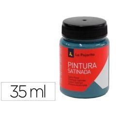 Pintura látex la pajarita satinada l-34 bote 35 ml azul metal pack 6 unidades