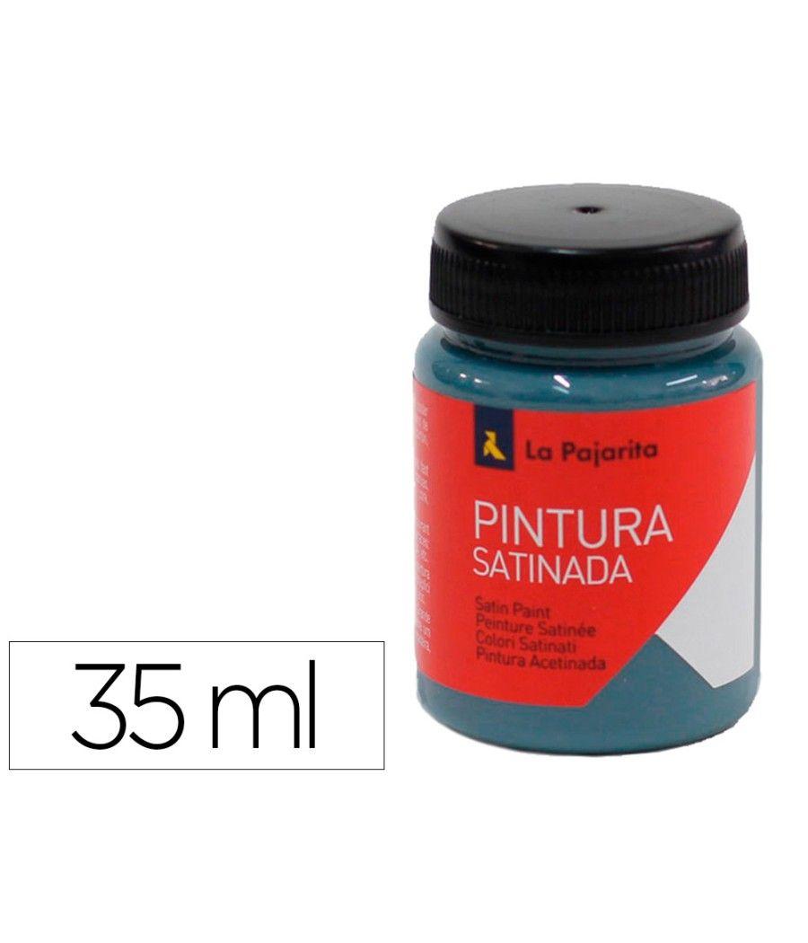 Pintura látex la pajarita satinada l-34 bote 35 ml azul metal pack 6 unidades