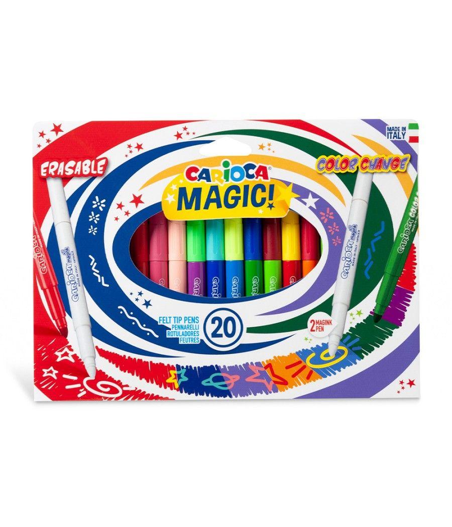 Rotulador carioca magic borrable caja de 20 unidades colores surtidos