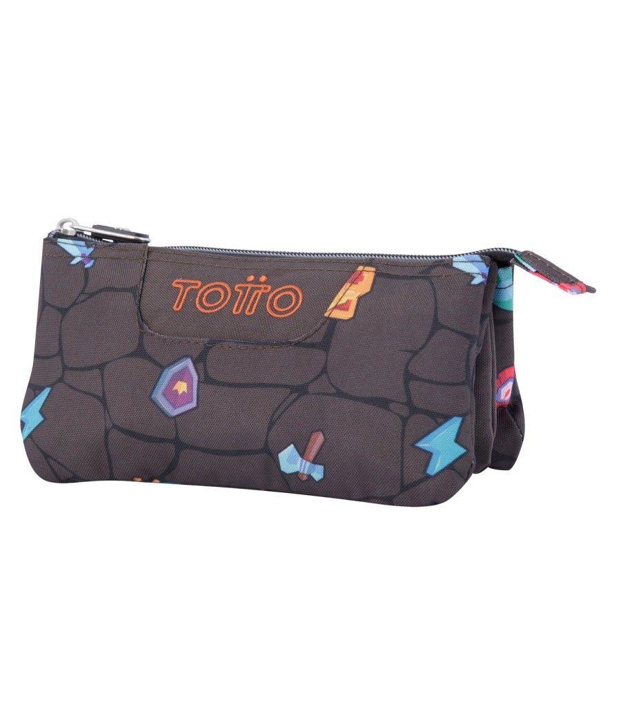 Estuche escolar tres compartimentos estampado videojuego - tablero totto ac52eco012-2210z-3y7