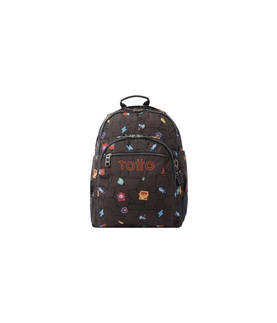 Mochila escolar estampado videojuego - crayoles totto ma04eco029-2210n-3y7