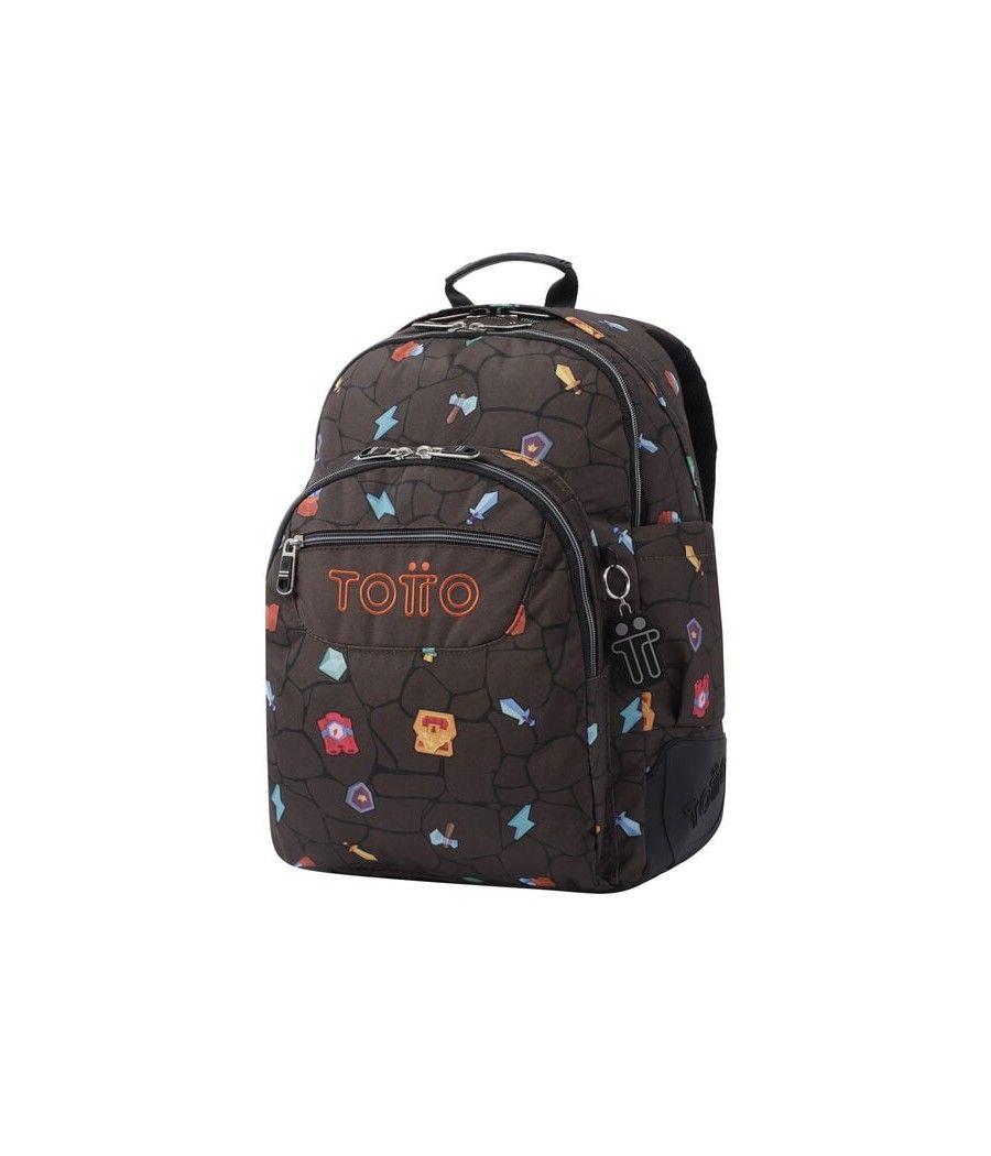 Mochila escolar estampado videojuego - crayoles totto ma04eco029-2210n-3y7