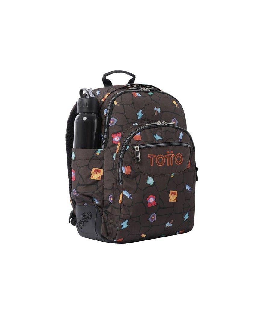 Mochila escolar estampado videojuego - crayoles totto ma04eco029-2210n-3y7