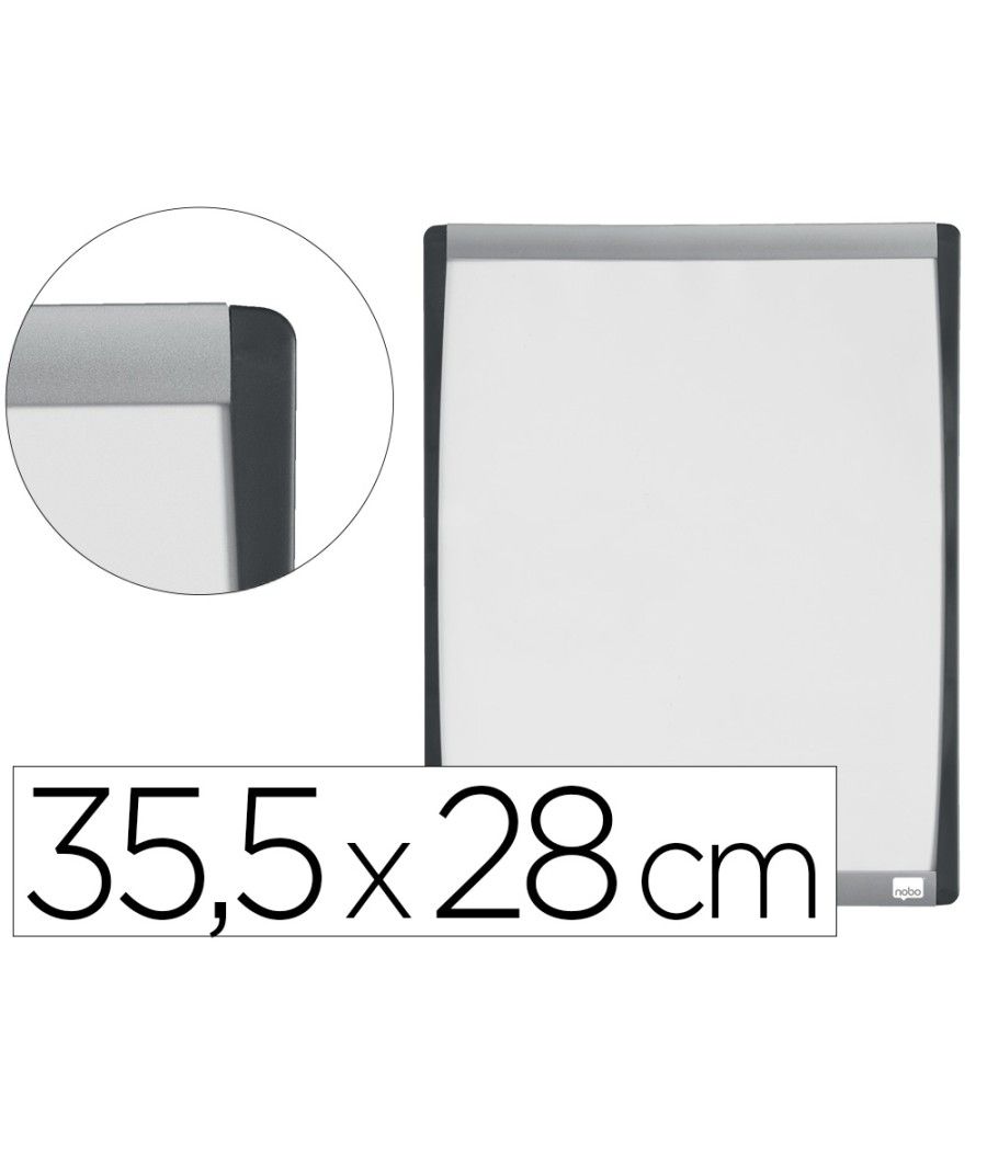 Pizarra blanca nobo magnética marco arqueado 355x280 mm