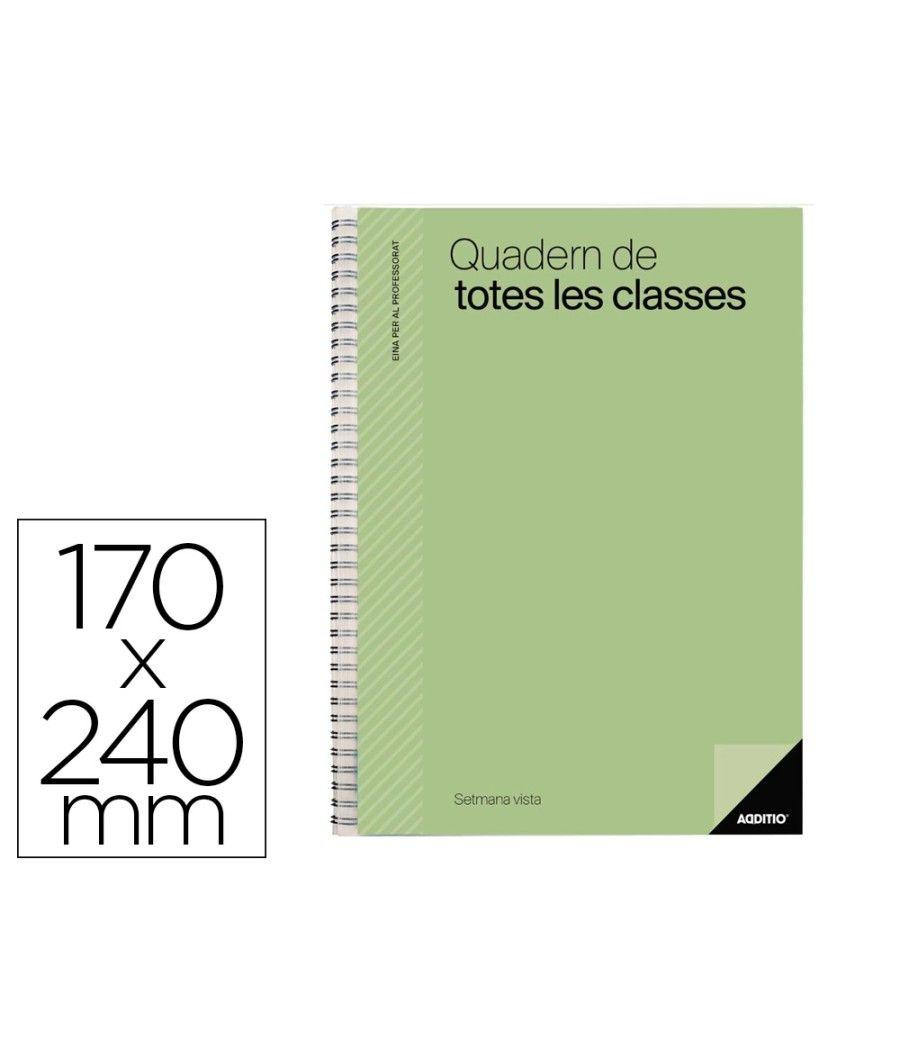 Cuaderno de todas las clases profesorado addittio 256 paginas dia pagina color verde 170x240 mm catalán