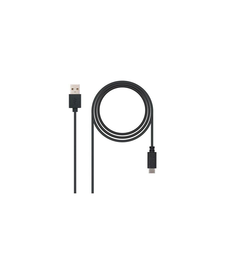 Nanocable USB 2.0, 0.5m cable USB 0,5 m USB C USB A Negro - Imagen 1