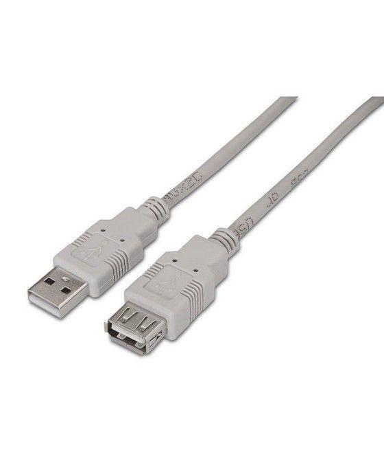 Cable Alargador USB 2.0 Aisens A101-0012/ USB Macho - USB Hembra/ 1m/ Beige - Imagen 1