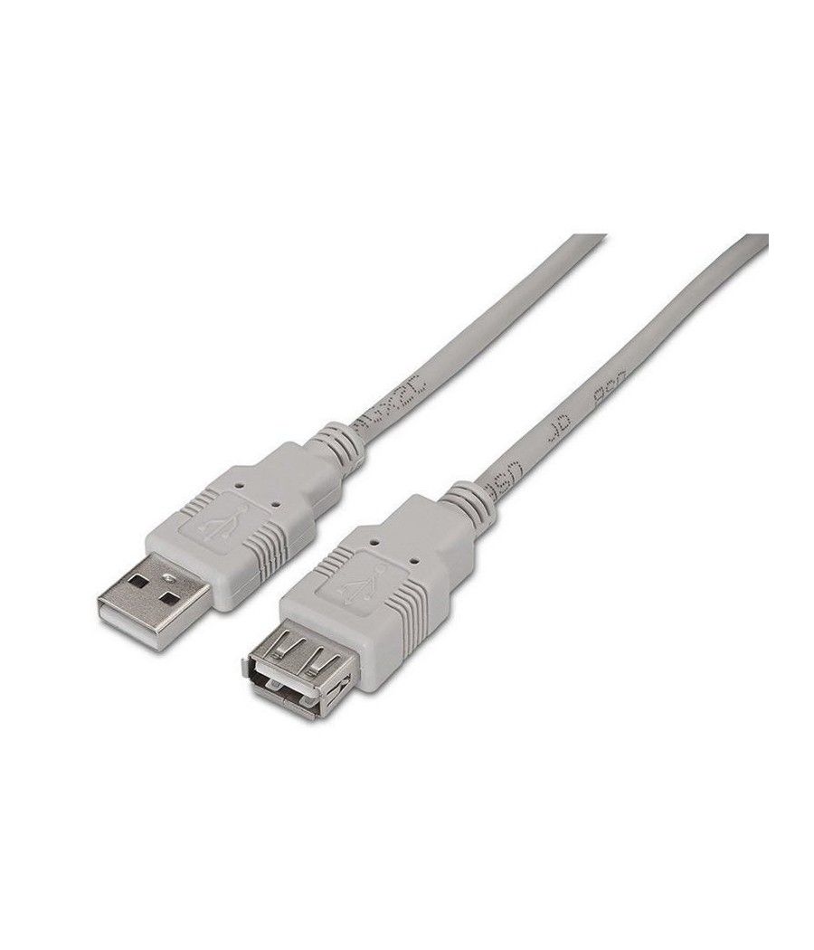 Cable Alargador USB 2.0 Aisens A101-0012/ USB Macho - USB Hembra/ 1m/ Beige - Imagen 1