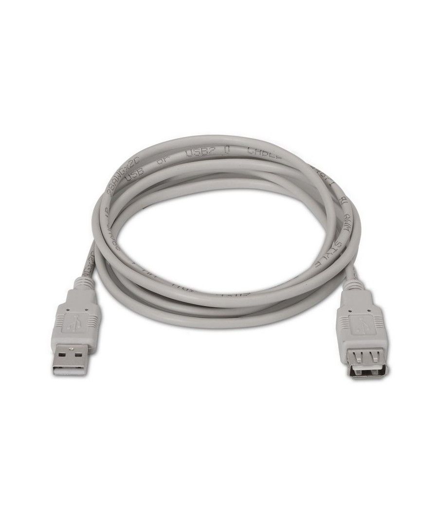 Cable Alargador USB 2.0 Aisens A101-0012/ USB Macho - USB Hembra/ 1m/ Beige - Imagen 2