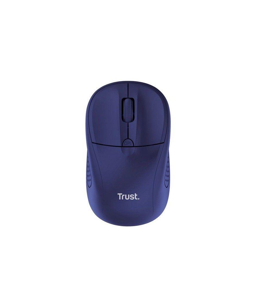 Mouse optico trust primo inalambrico 4 botones y rueda desplazamiento 1000-1600dpi color azul 24796