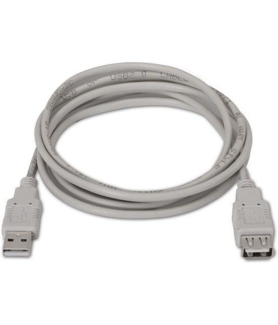 Cable Alargador USB 2.0 Aisens A101-0013/ USB Macho - USB Hembra/ 1.8m/ Beige - Imagen 2