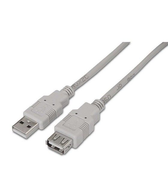 Cable Alargador USB 2.0 Aisens A101-014/ USB Macho - USB Hembra/ 3m/ Beige - Imagen 1