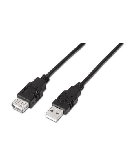 Cable Alargador USB 2.0 Aisens A101-0015/ USB Macho - USB Hembra/ 1m/ Negro - Imagen 1