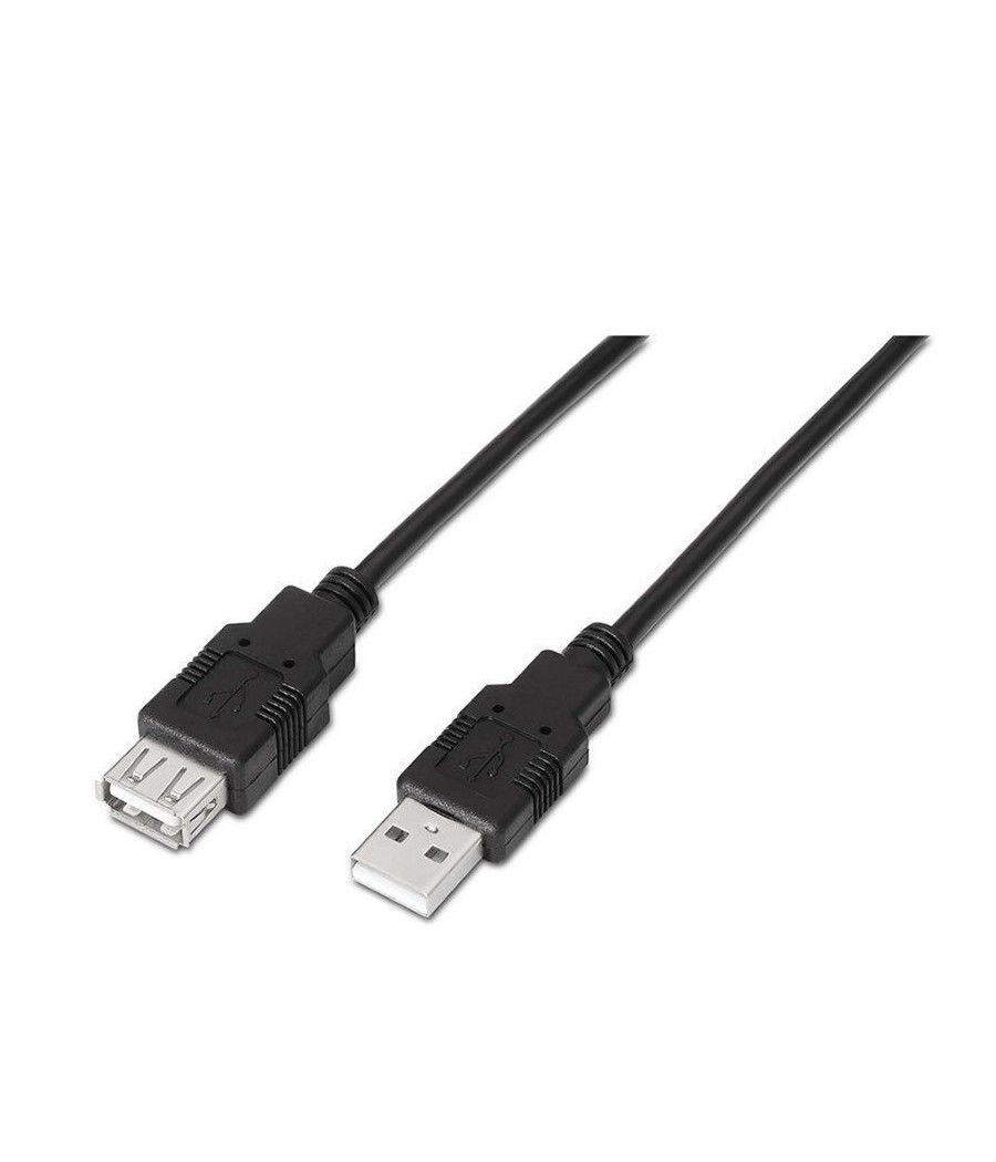 Cable Alargador USB 2.0 Aisens A101-0017/ USB Macho - USB Hembra/ 3m/ Negro - Imagen 1