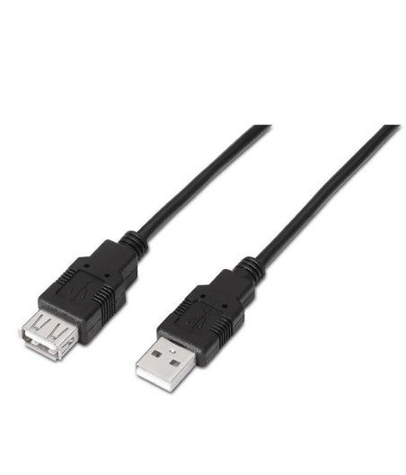 Cable Alargador USB 2.0 Aisens A101-0017/ USB Macho - USB Hembra/ 3m/ Negro - Imagen 1