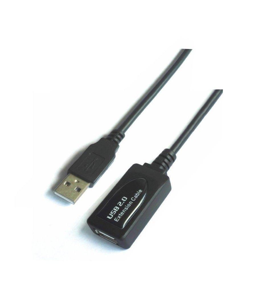 Cable Alargador USB 2.0 Aisens A101-0020/ USB Macho - USB Hembra/ 15m/ Negro - Imagen 1