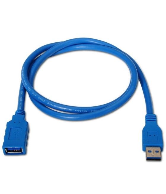 Cable alargador usb 3.0 aisens a105-0045/ usb macho - usb hembra/ 1m / azul