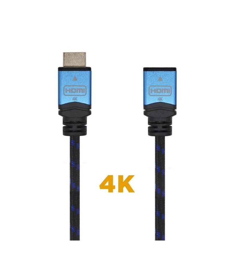 Cable Alargador HDMI Aisens A120-0454/ HDMI Macho - HDMI Hembra/ 3m/ Negro/ Azul - Imagen 1