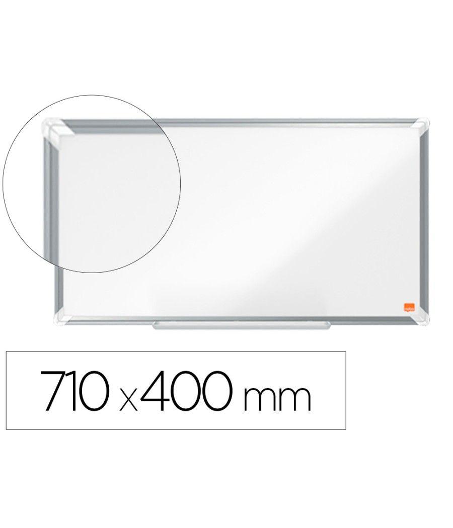 Pizarra blanca nobo premium plus acero lacado formato panoramico 32\" magnética 710x400 mm