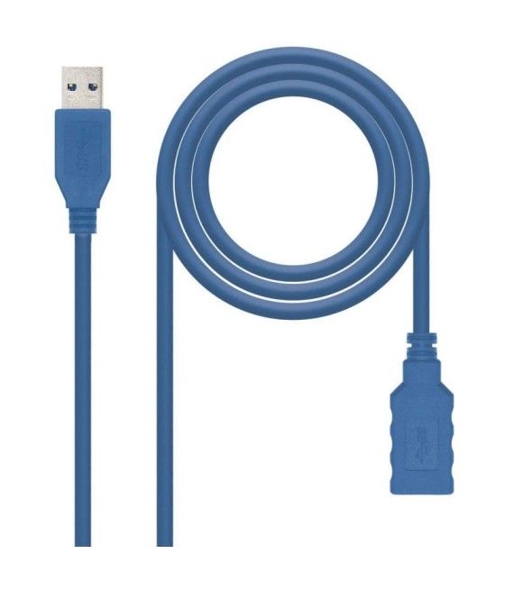 Cable Alargador USB 3.0 Nanocable 10.01.0901/ USB Macho - USB Hembra/ 1m/ Azul - Imagen 2