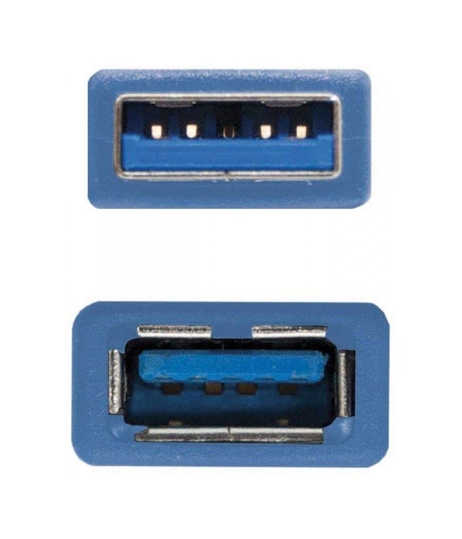 Cable Alargador USB 3.0 Nanocable 10.01.0901/ USB Macho - USB Hembra/ 1m/ Azul - Imagen 3