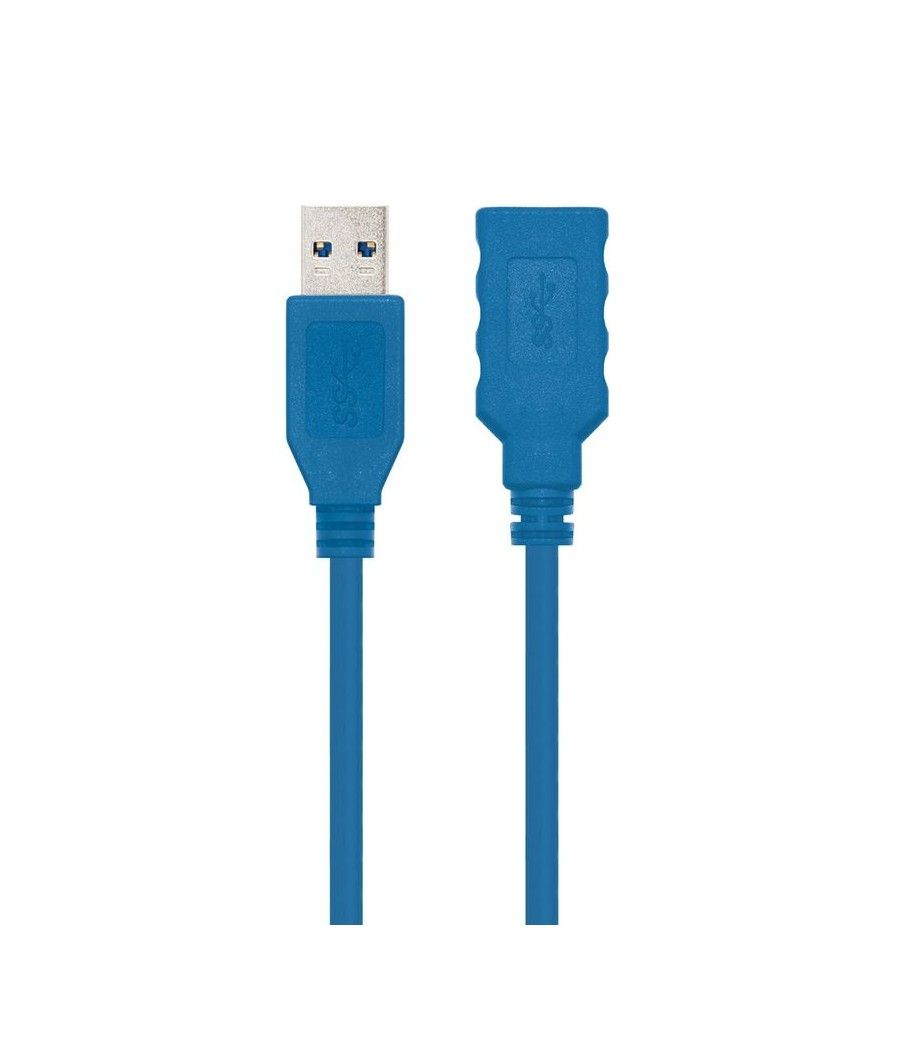 Cable Alargador USB 3.0 Nanocable 10.01.0902-BL/ USB Macho - USB Hembra/ 2m/ Azul - Imagen 1